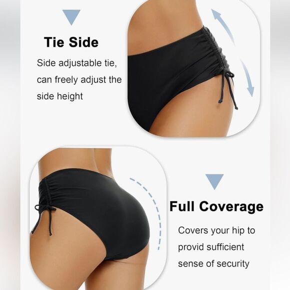 Bonneuitbebe Black Swim Bottoms With Side Ties, Size S, NWT - Picture 4 of 10